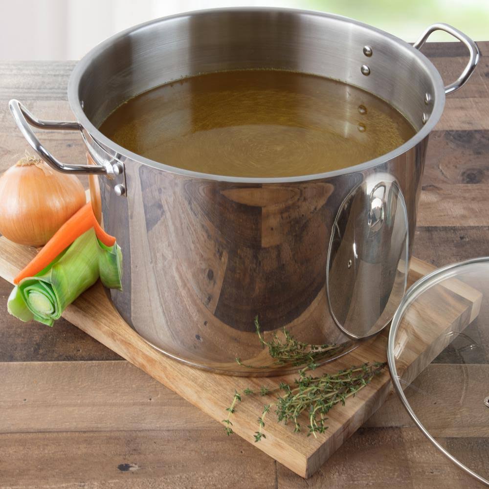 Polished Stainless Steel Stock Pot 20 Quart A414