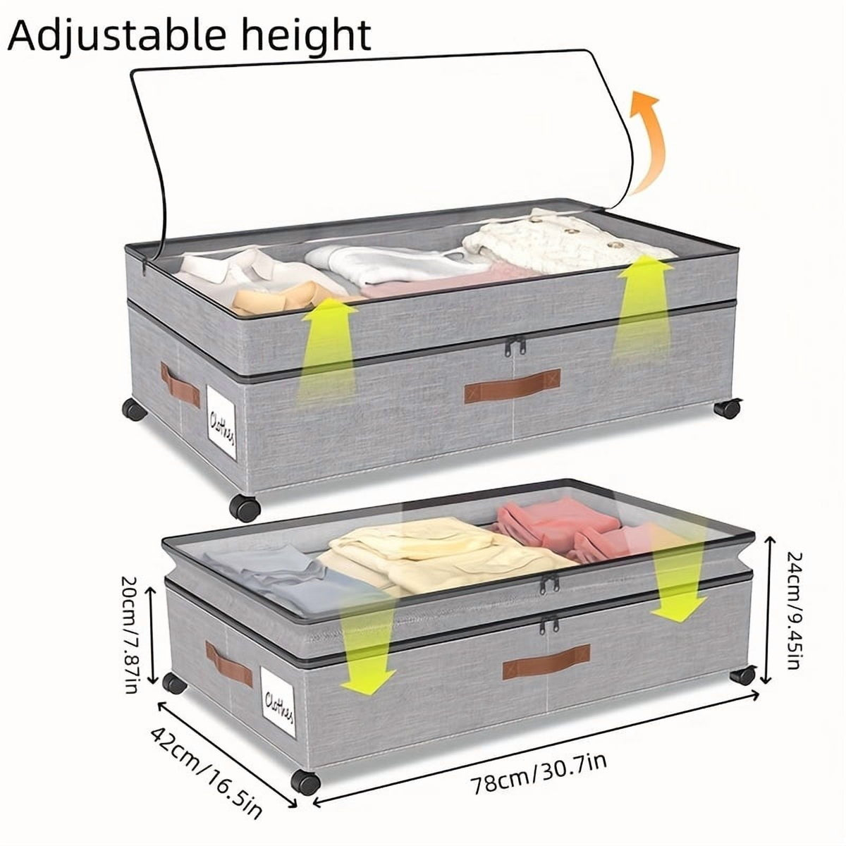 2-Pack Under-Bed Storage Bins with Wheels & Clear Window D868447