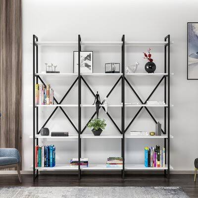 White Metal Etagere Bookcase V379091