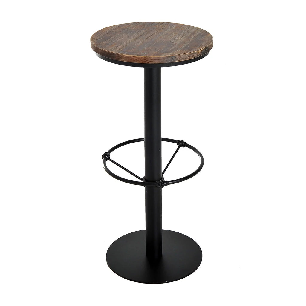 42" Rustic Pine Wood Top Metal Pub Table A964429