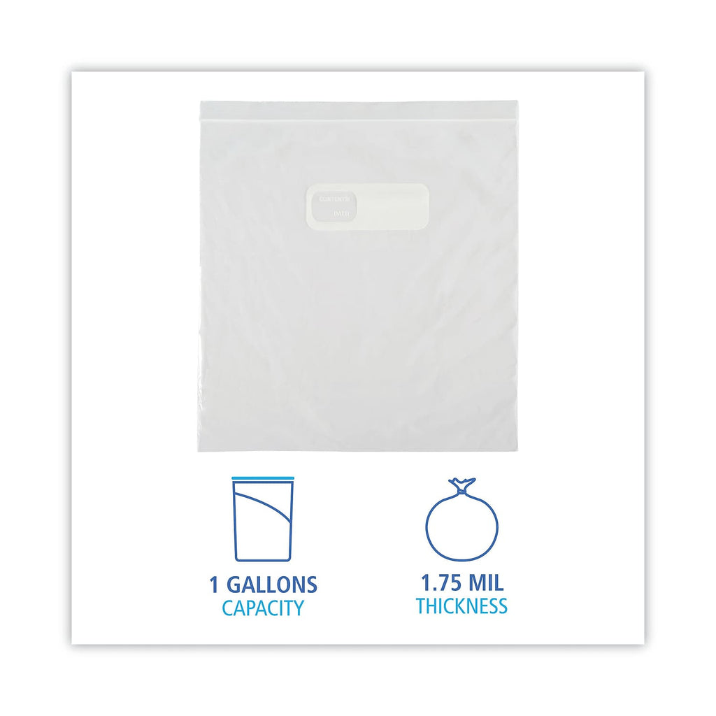 Reclosable Food Storage Bags, 1 gal, Clear, 250/Box P1539