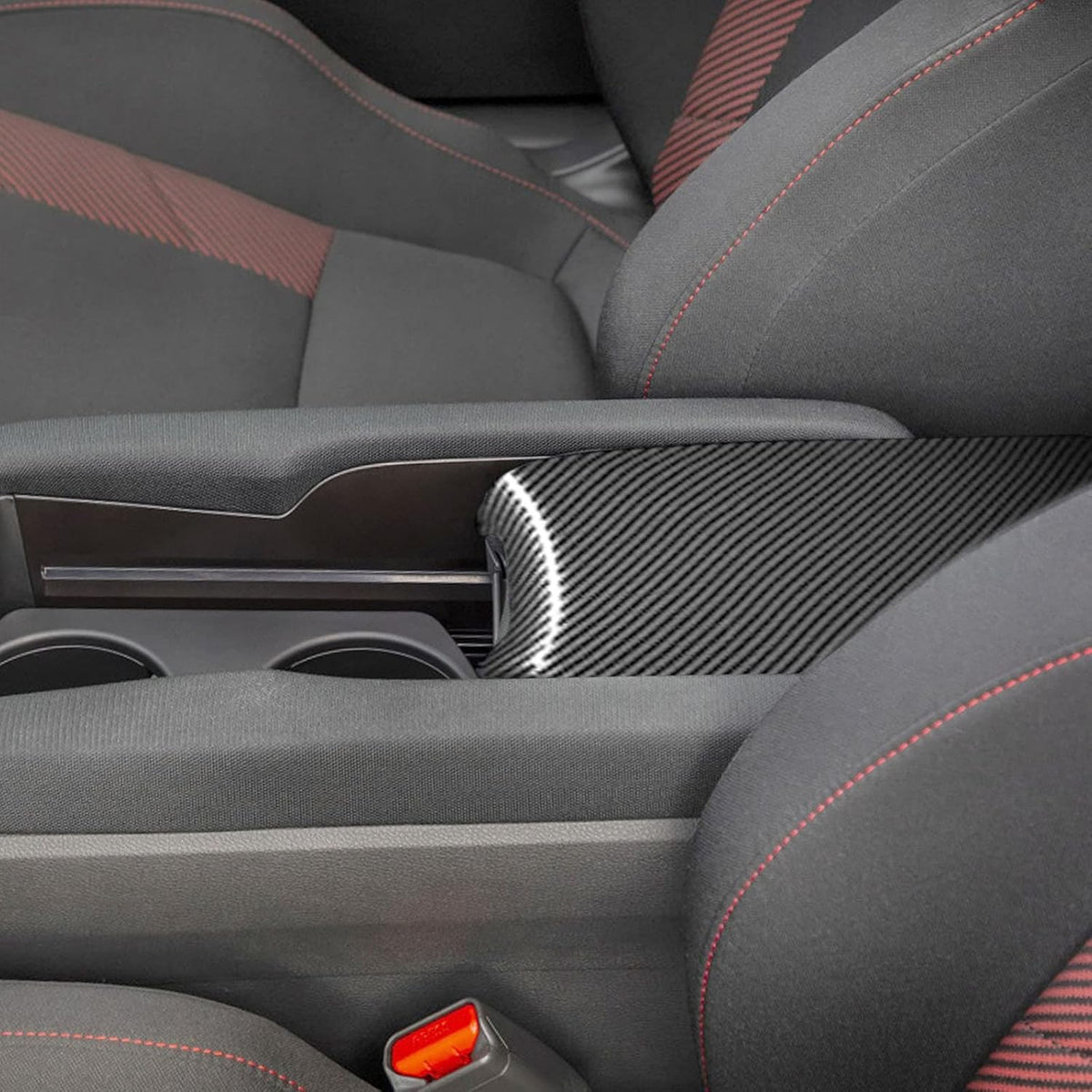 2016-2021 Civic Carbon Fiber Armrest Cover Center Console Cushion Pad 3PCS I333571