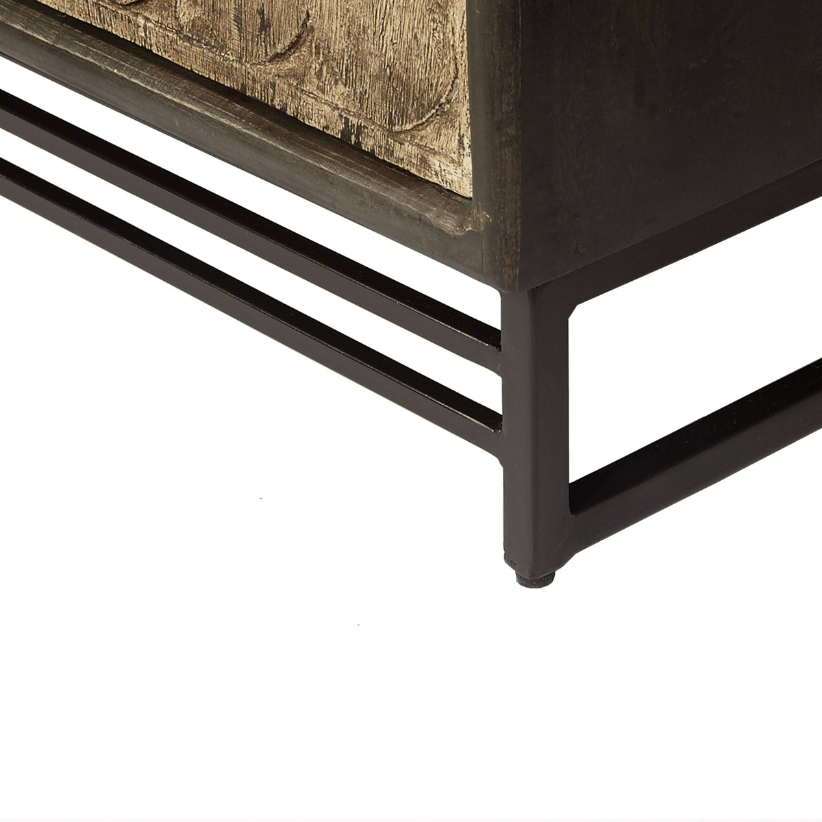Carved Wooden Two Door Chest in Rustic Brown F18370