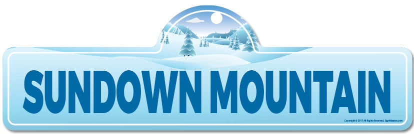 Sundown Mountain Street Sign Indoor Outdoor Skiing Skier Snowboarder Décor G612