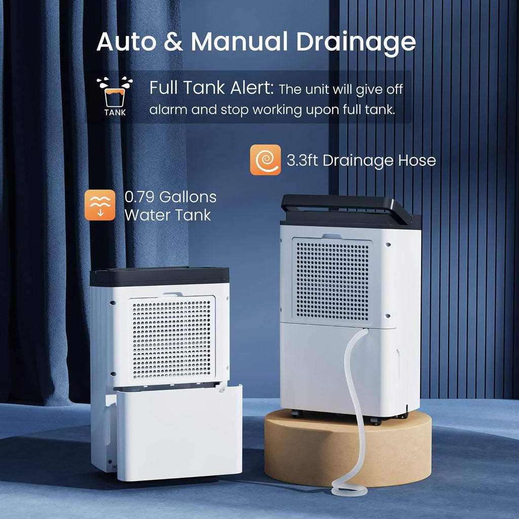 60 Pints Dehumidifier with Drain Hose and 0.79 Gallons Water Tank K55937