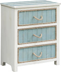 Blueish Grey and White 3 Drawer Accent Chest V301150