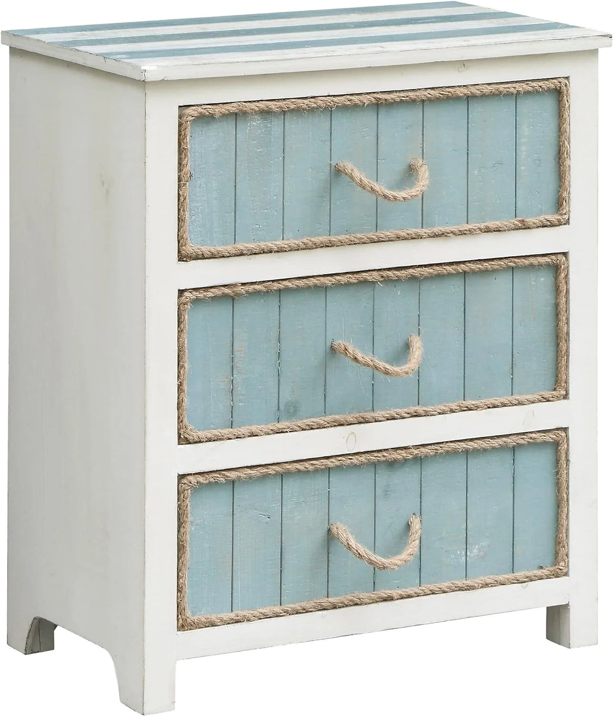 Blueish Grey and White 3 Drawer Accent Chest V301150