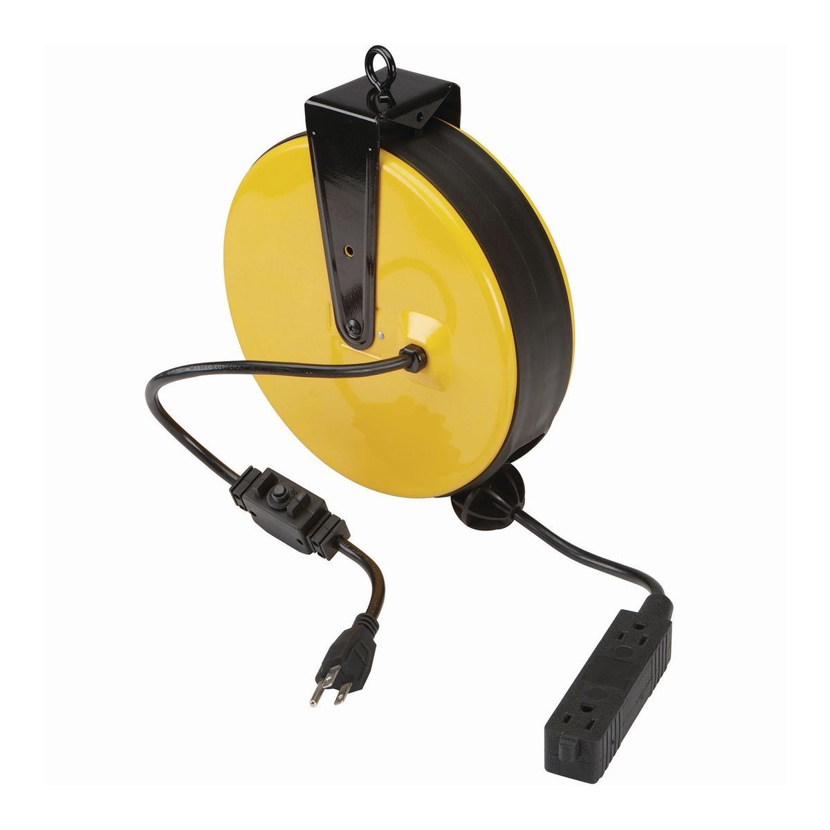 30 ft. Retractable Cord Reel with Triple Tap, Black R304