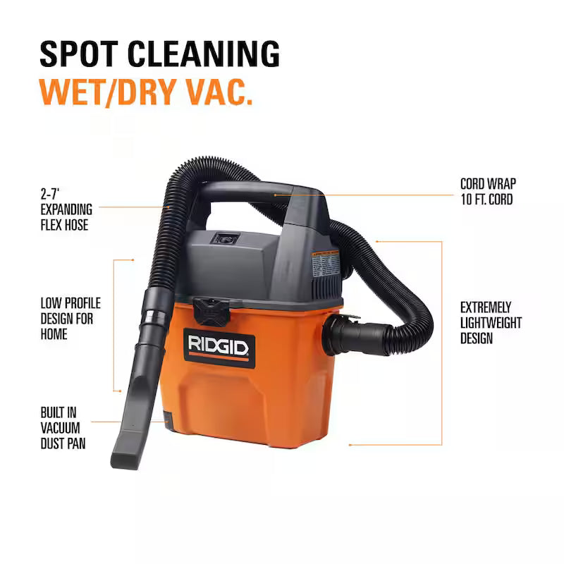 3 Gallon 3.5 Peak HP Portable Wet/Dry Shop Vacuum S657