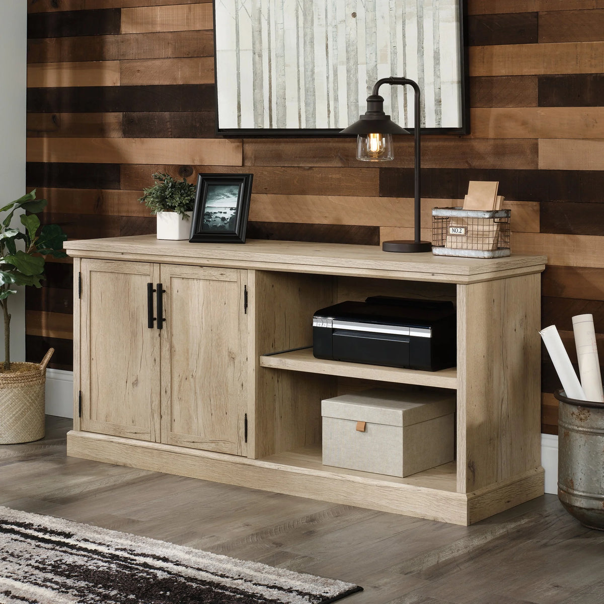 Prime Oak Engineered Wood Office Printer Credenza G588