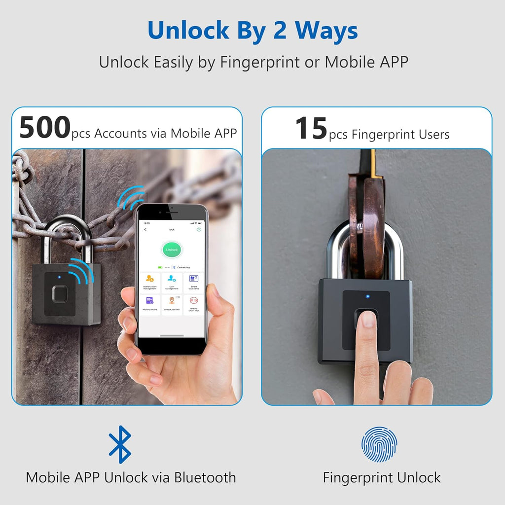 Fingerprint Padlock with Mobile APP O585936