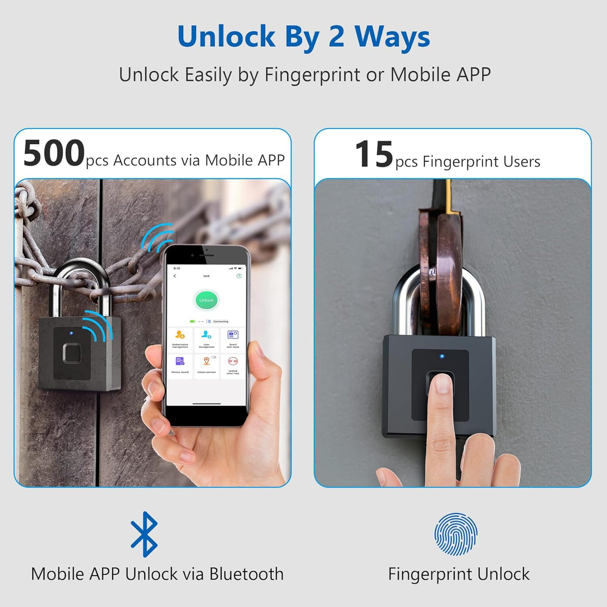 Fingerprint Padlock with Mobile APP O585936
