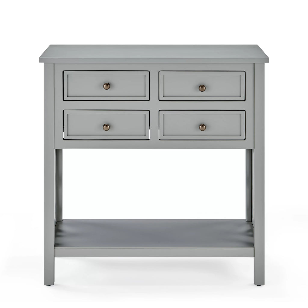 32"W Wood Console Table with 4-Drawers, Gray I822620