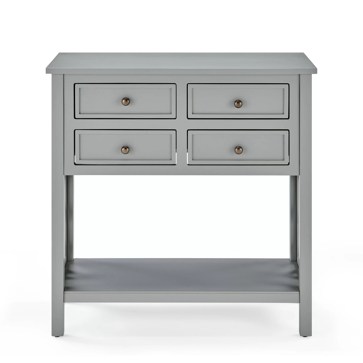 32"W Wood Console Table with 4-Drawers, Gray I822620