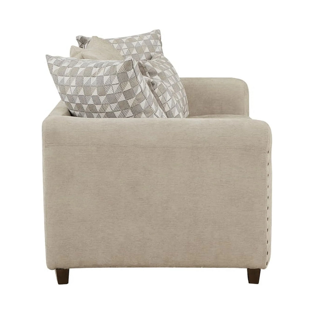 Light Brown Chenille Loveseat T8191