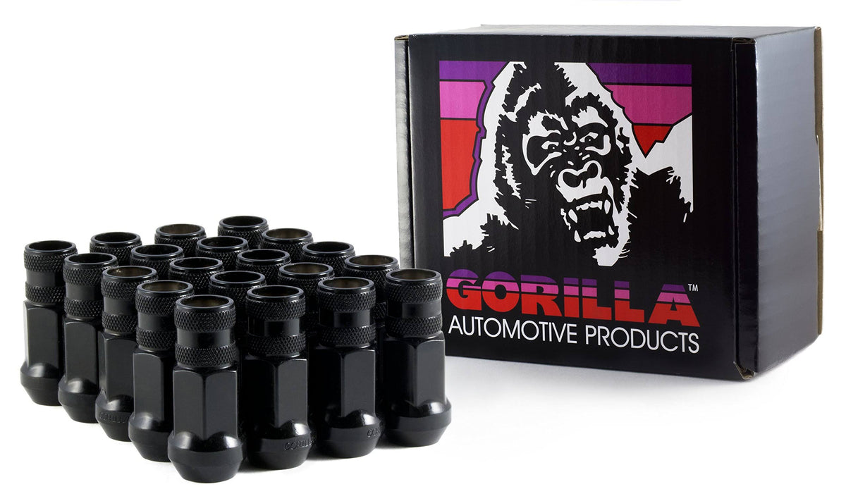 Forged Steel Racing Lug Black Chrome Open End 12mm x 1.25 20-Pack A6211