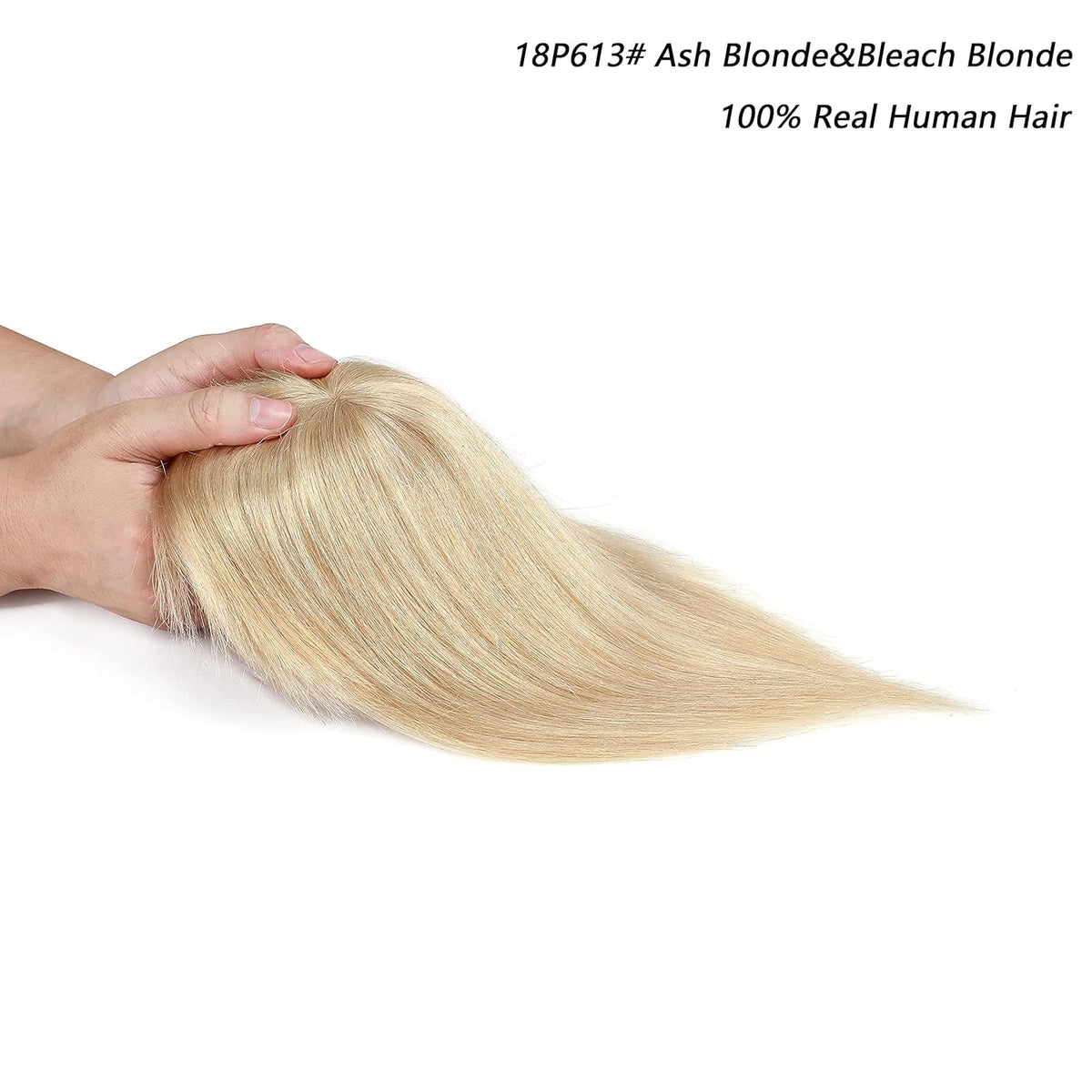 100% Real Human Hair Topper with Wispy Bangs Mono Base Crown Topper Y488
