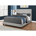 Light Grey Queen Size Velvet Bed O2569