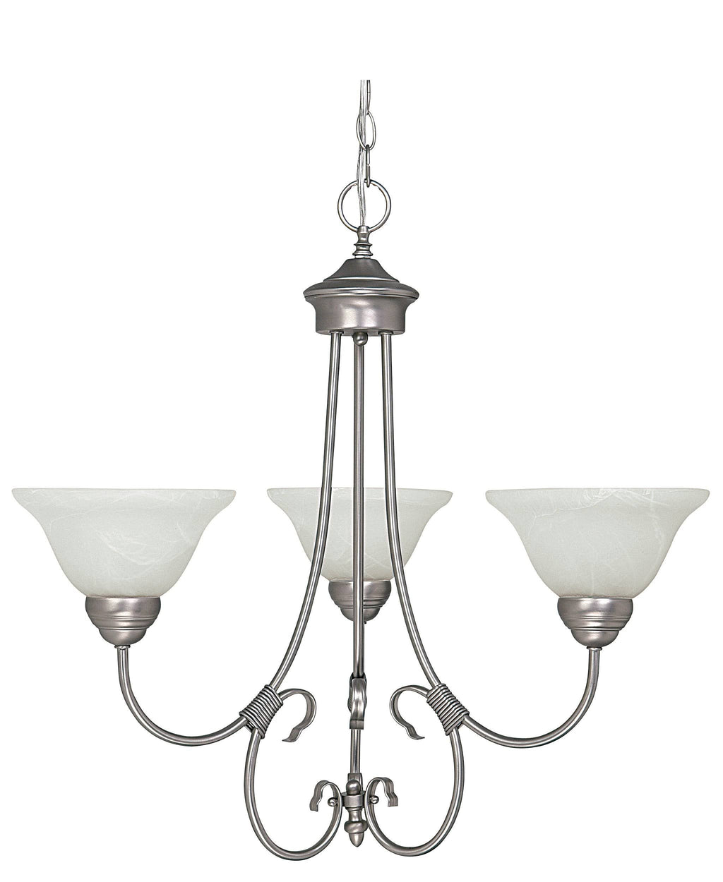 Matte Nickel 3 Light Chandelier F639
