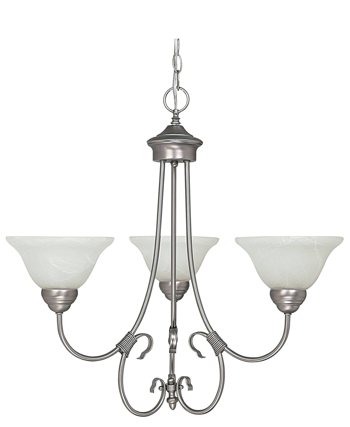 Matte Nickel 3 Light Chandelier F639