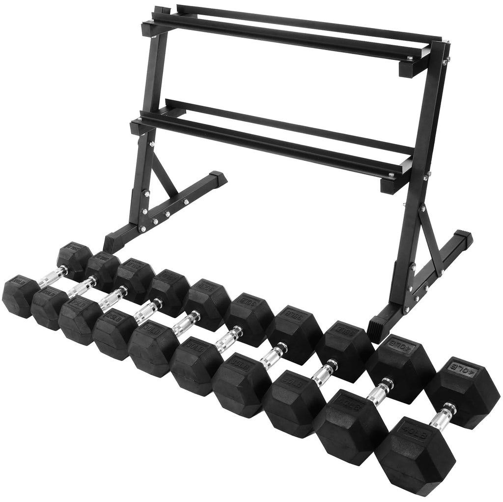 150 LB Dumbbell Set with A-Frame Rack G279