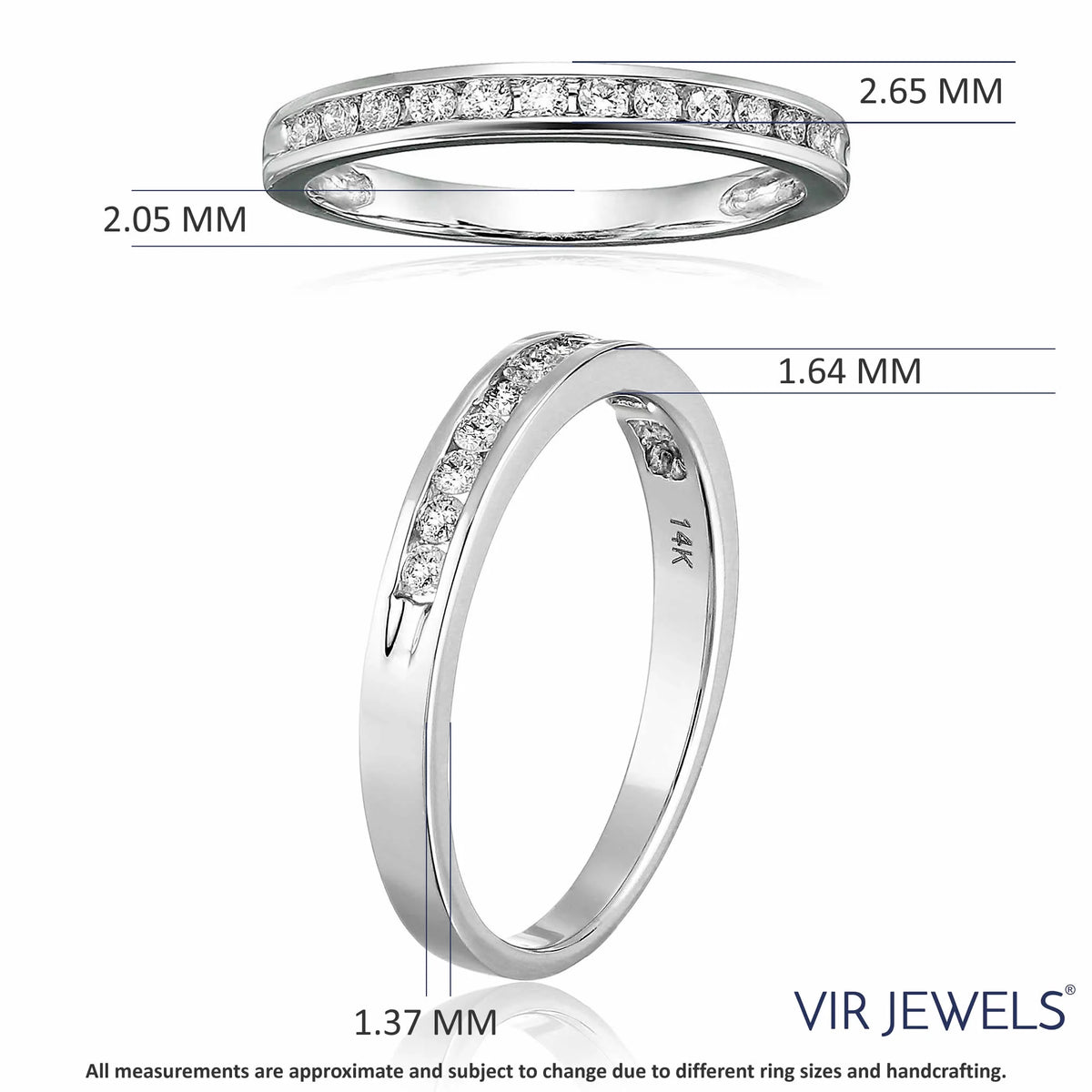 10K White Gold Diamond Wedding Band Size 7 T82552