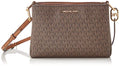 Leather Medium Triple Compartment Crossbody V8691