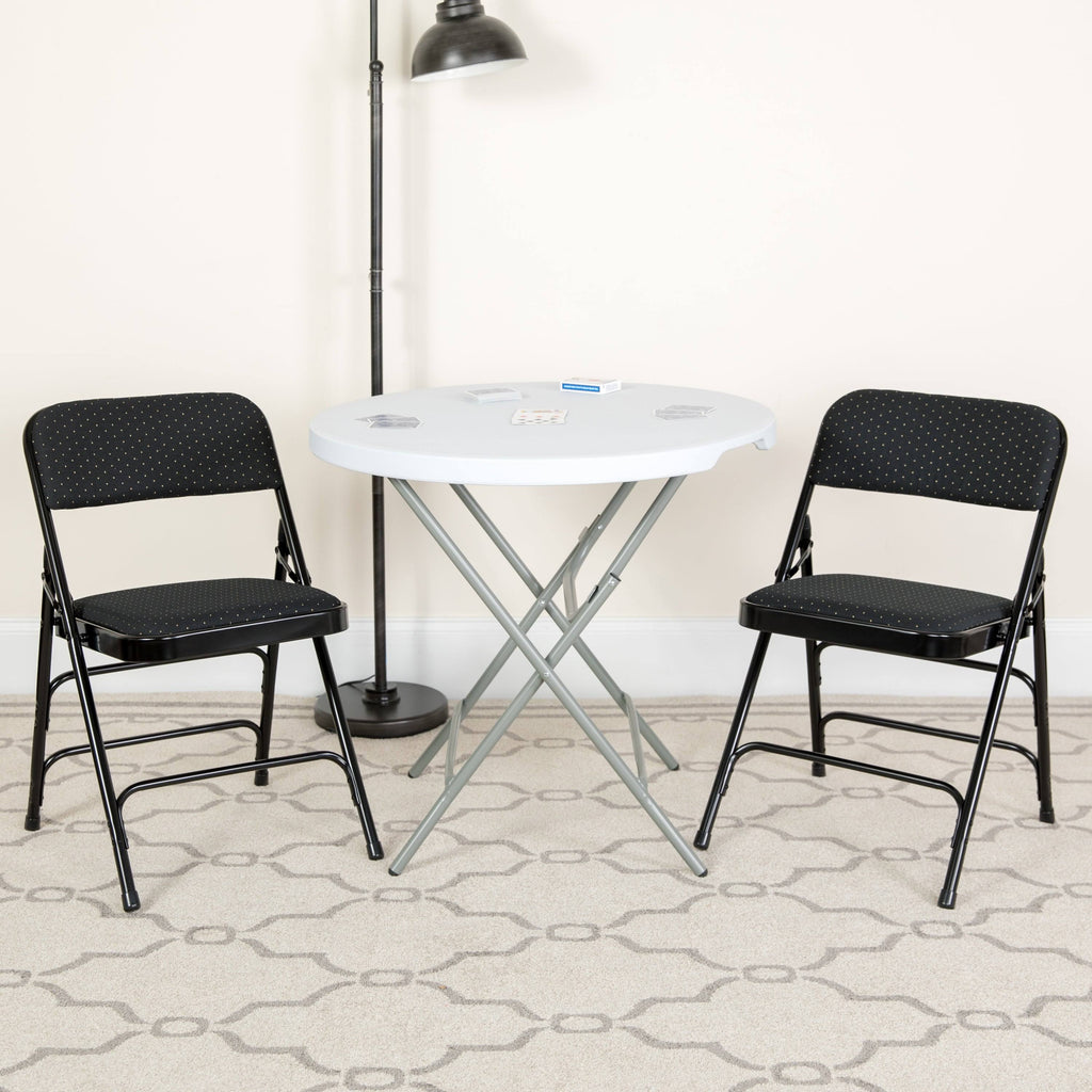 4 Pack Upholstered Metal Folding Chair Brown Patterned N140