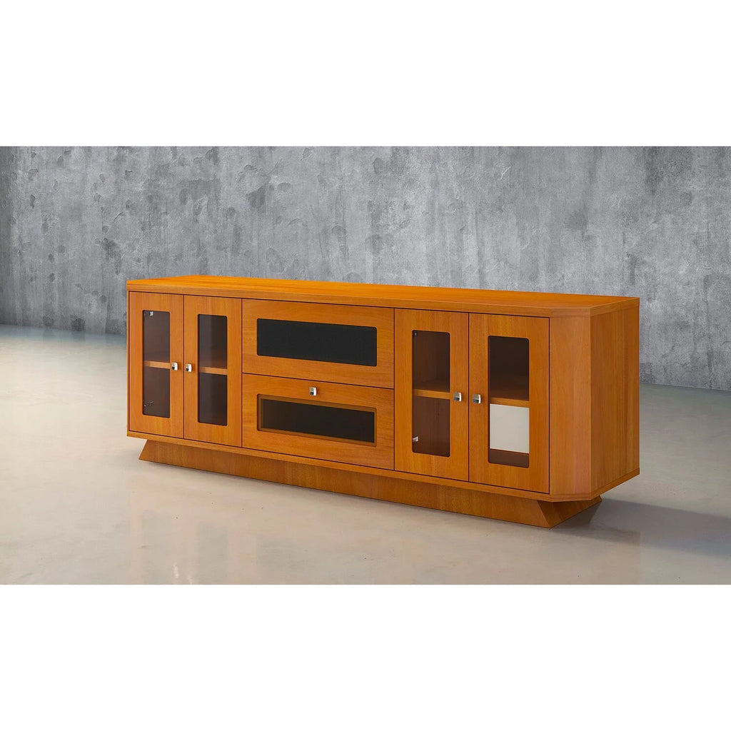 70" Transitional TV Stand with Brazilian Cherry Veneers in Light Cherry Finish U75960