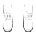 Set of 2 Stemless Glass Champagne Flutes 8.5 oz L94705