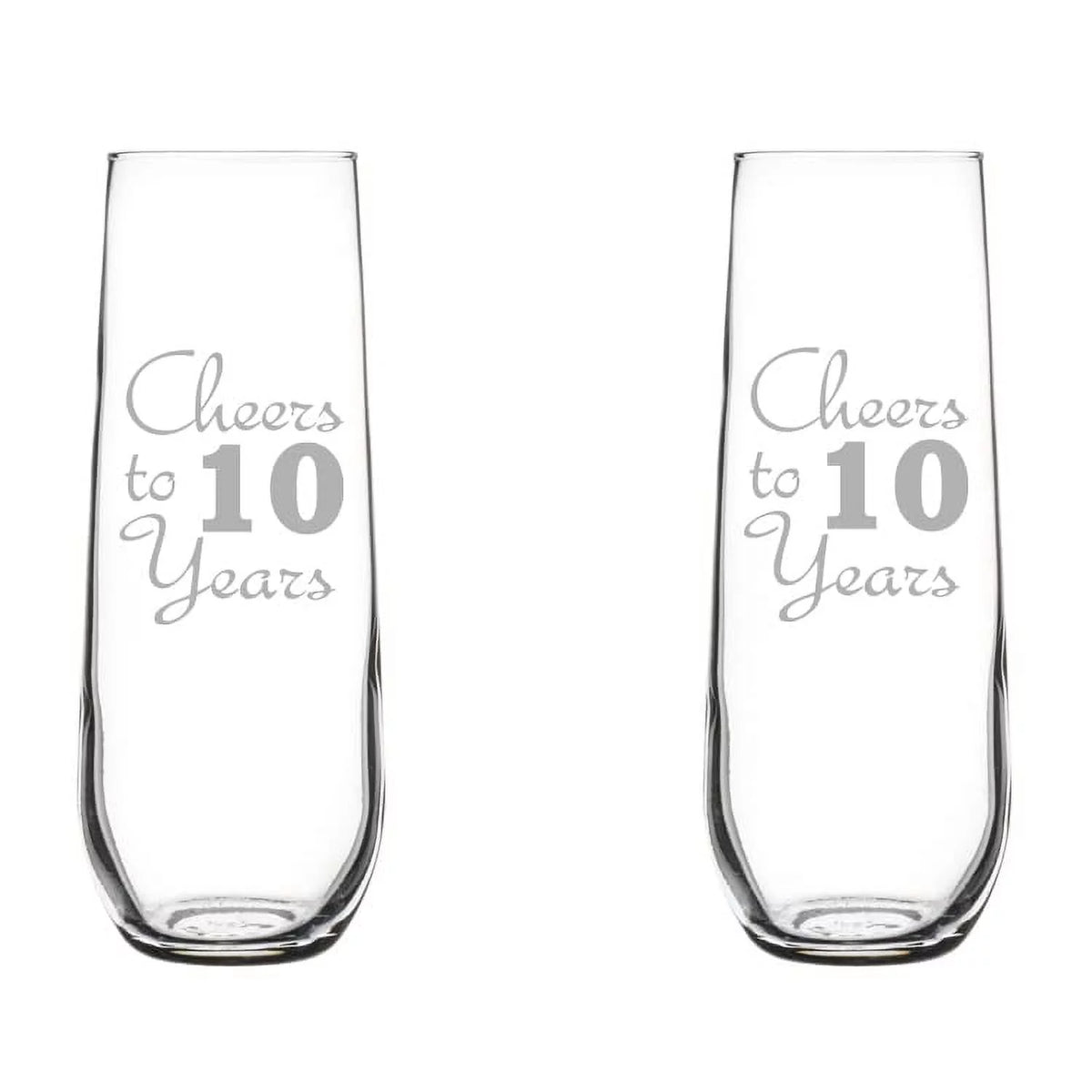 Set of 2 Stemless Glass Champagne Flutes 8.5 oz L94705