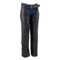Black Thermal Lined Leather Motorcycle Chaps M391
