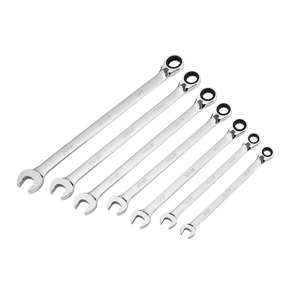 SAE Ratcheting Combination Wrench Set, 7-Piece E49060