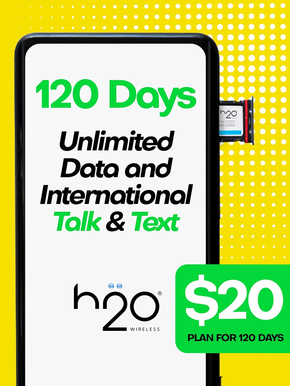 Preloaded Triple-Cut SIM Card with Unlimited Data, 2GB High-Speed 4G LTE/5G Data, 120-Day Plan, Pack of 2 U99771