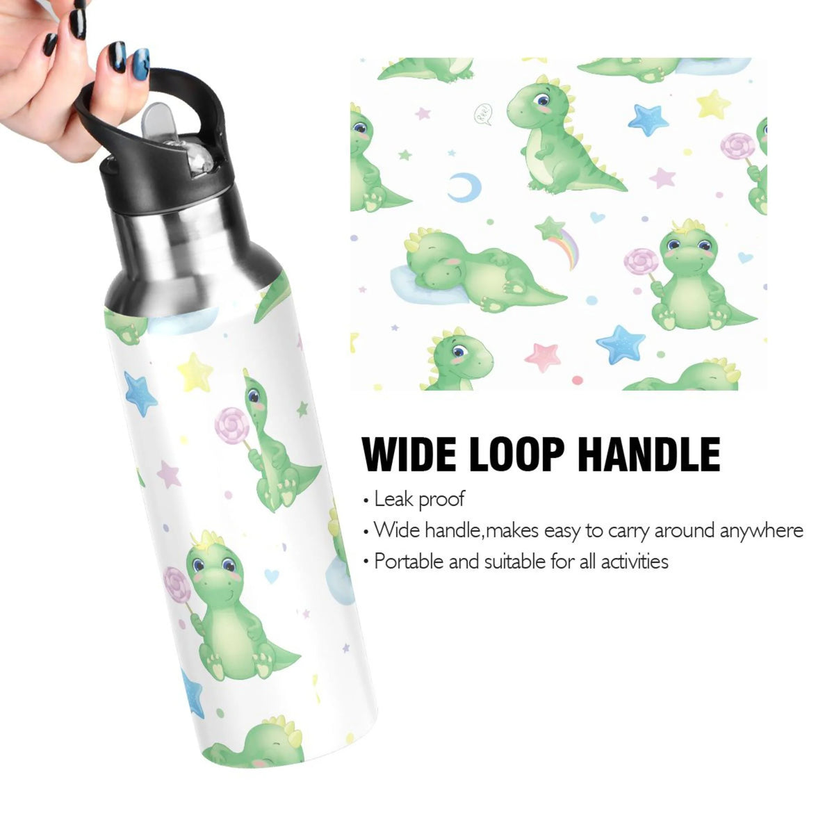 Stainless Steel Vacuum Insulated Water Bottle with Straw Lid 20 OZ J320798