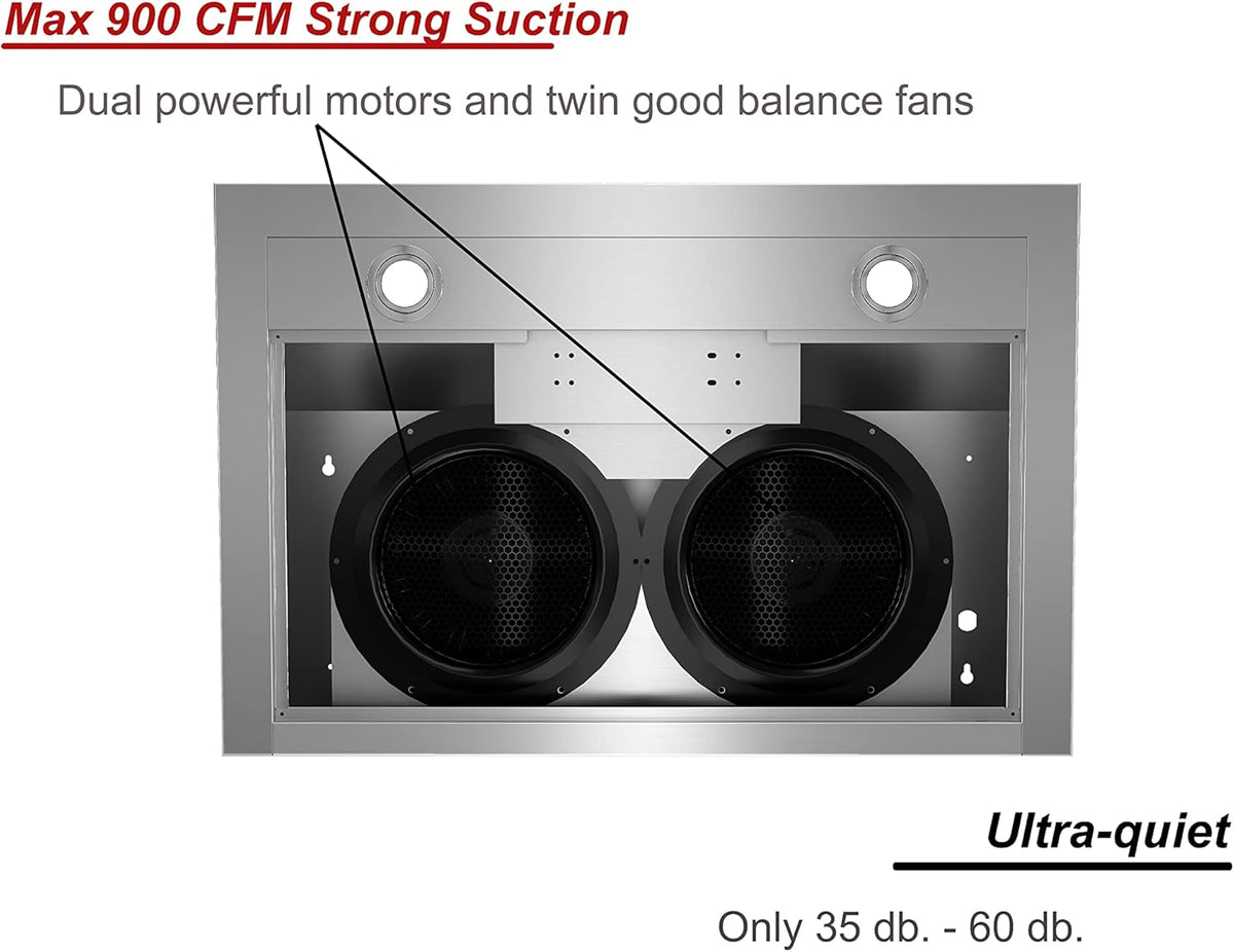 36 inch 900 CFM Slim Stainless Steel Under Cabinet Range Hood C5882