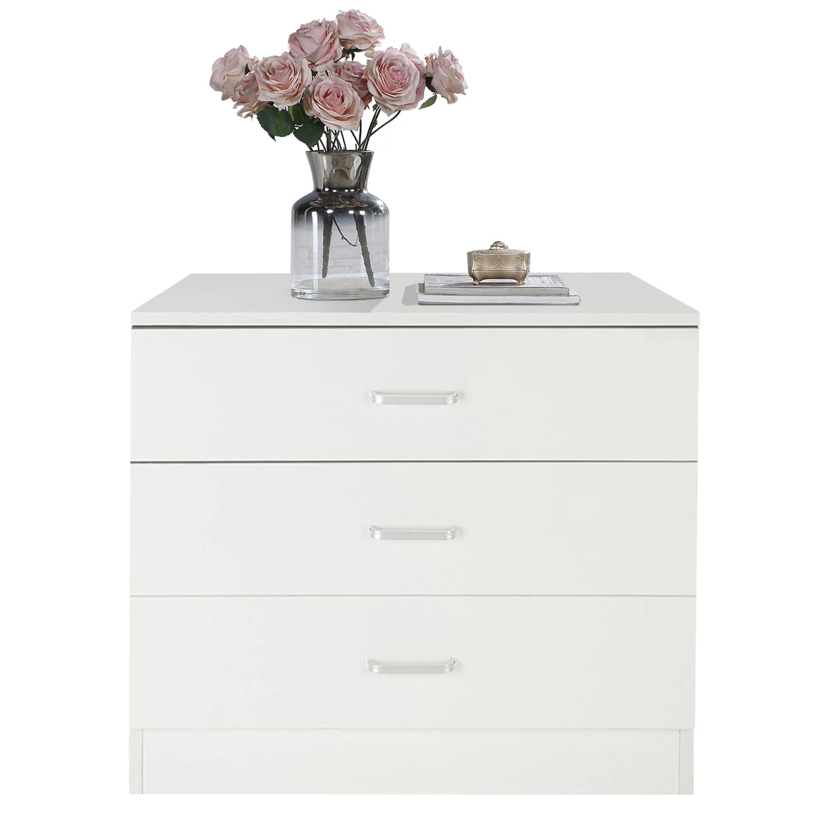 White 4 Drawer Wood Dresser B75665