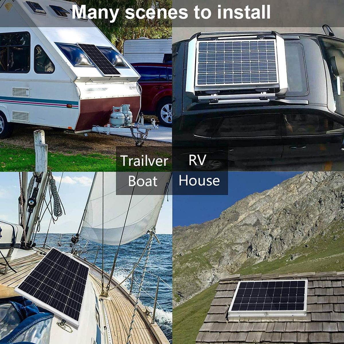 100 Watt 12 Volt Solar Panel Kit with Charge Controller and Mounting Brackets H452875