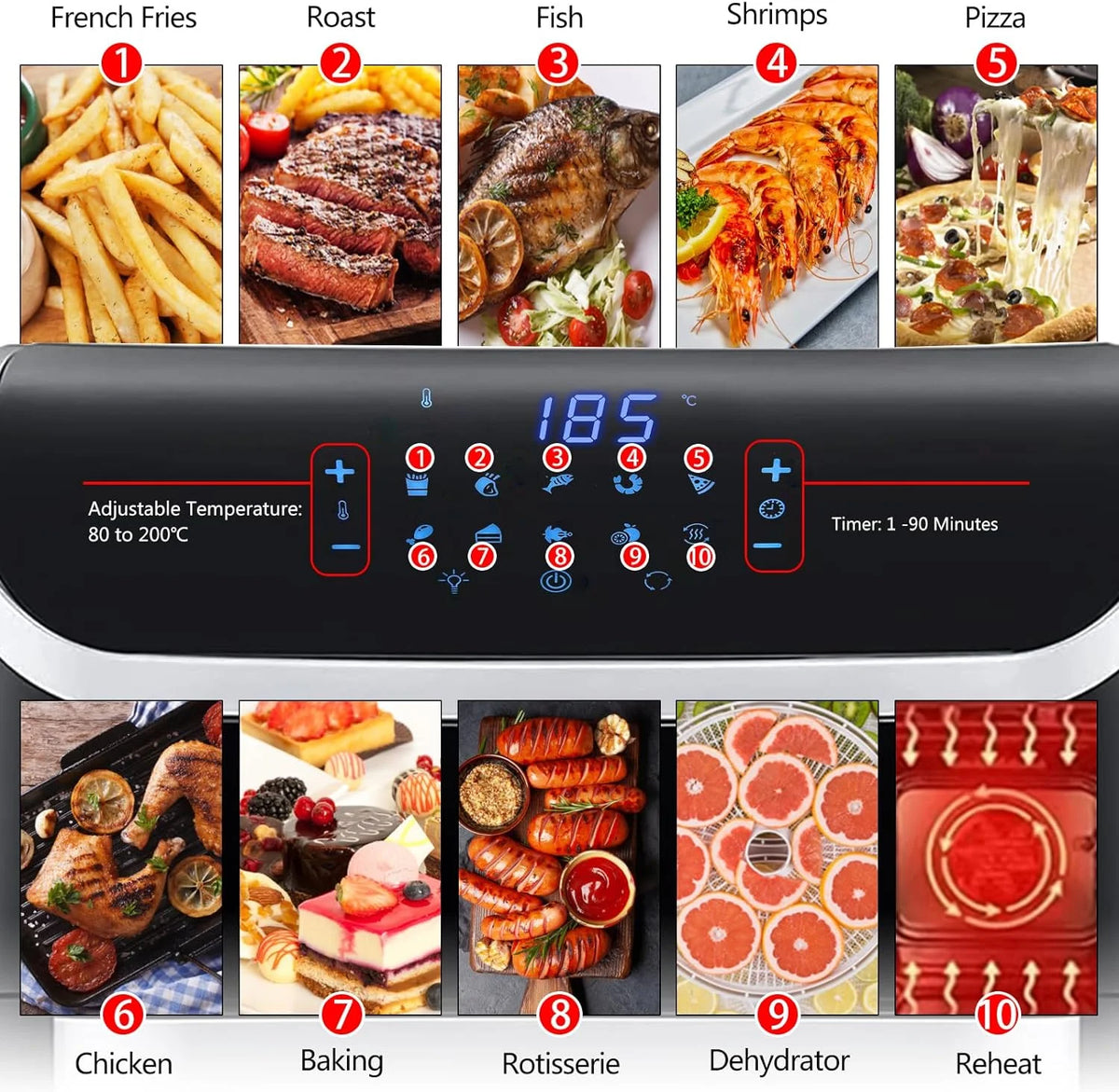 13QT Digital Air Fryer Toaster Oven V44513