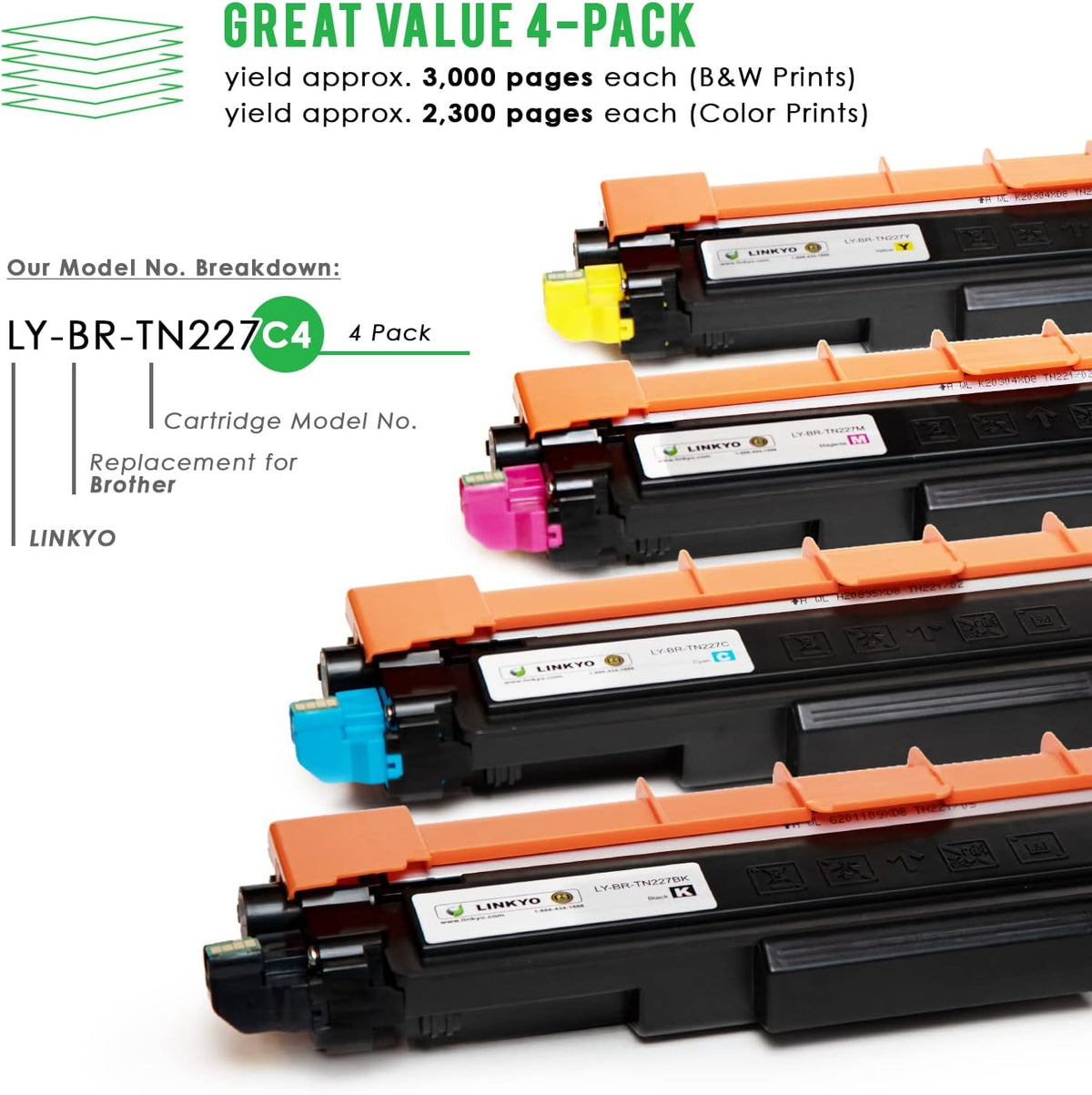 Compatible High Yield Toner Cartridge 4-Pack H120