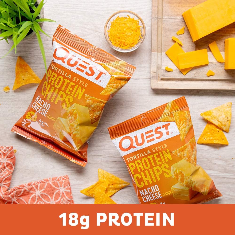 Chocolate Chip Protein Cookie 12 Count & Tortilla Style Protein Chips Nacho Cheese 1.1 Ounce Pack of 12 N464