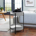 Elevated Wrought Iron Cat Bed with Faux Fur Cushion Z275208