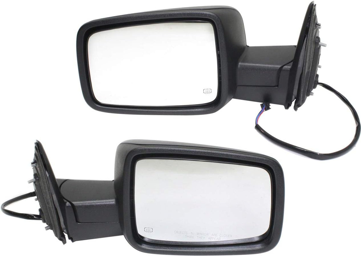 Power Mirror compatible with Ram 1500/2500 Right and Left Side Heated Textured Black S4292