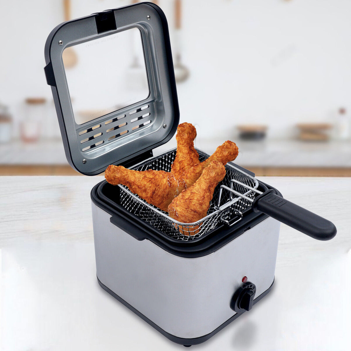 Electric Deep Fryer with Basket Stainless Steel 1KW 2.5L E2904