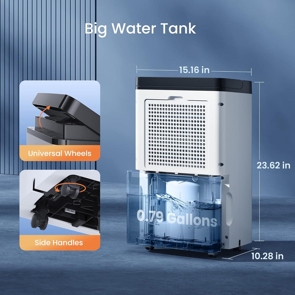 60 Pints Dehumidifier with Drain Hose and 0.79 Gallons Water Tank K55937