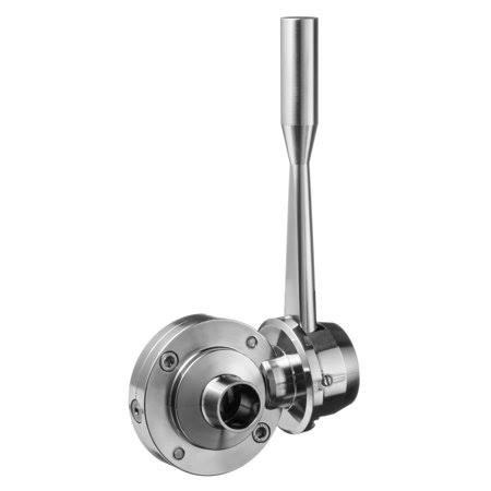 304 SS Sanitary Butterfly Valve with Weld Fittings for 1-1/2x22 Tube G613