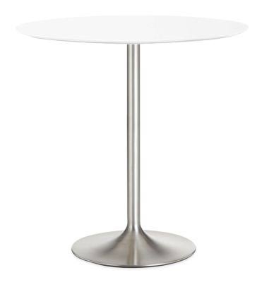 White Round Bar Table with Stainless Steel Frame Base K445372
