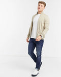 Beige Zip Up Knit Cardigan J52911