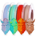 Silk PLA 3D Printer Filament Bundle, Dual Color 1.75mm, 4 Spools 200g Each C154578