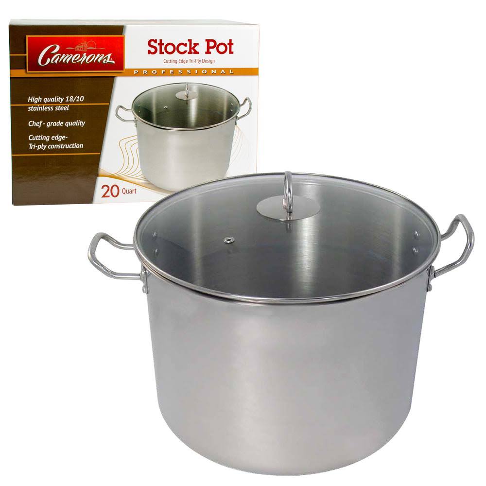 Polished Stainless Steel Stock Pot 20 Quart A414